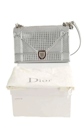 Sac porté épaule Dior Diorama Argent en Cuir