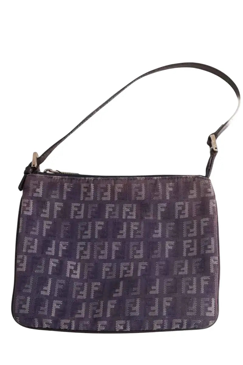 Sac porté épaule Fendi Anthracite en Tissu - Seconde Main