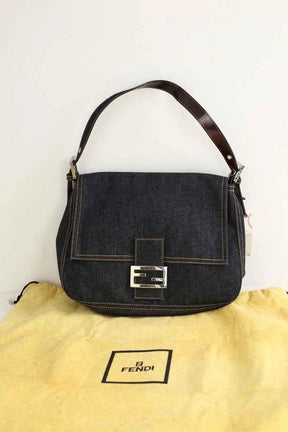 Sac porté épaule Fendi Bleu en Coton