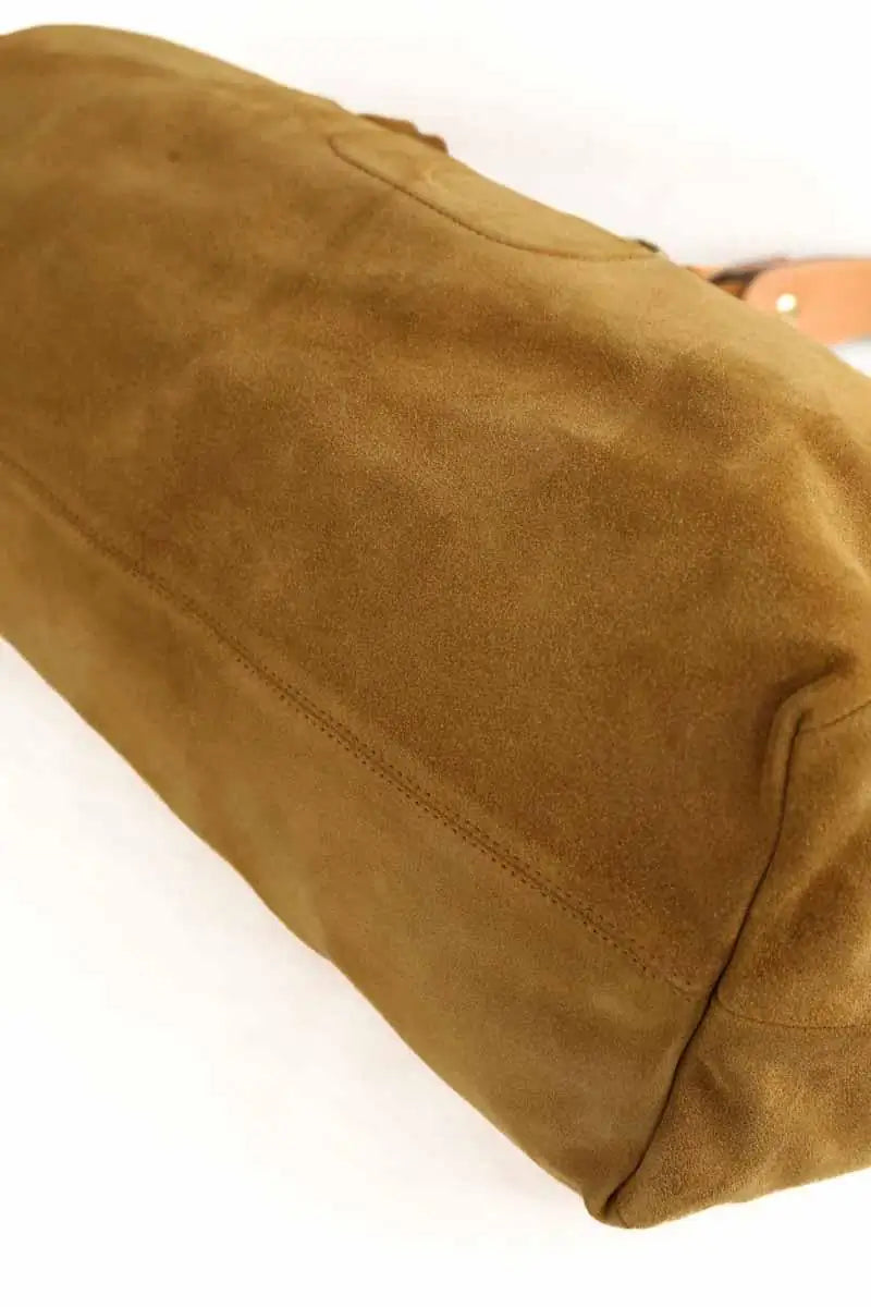 Sac porté épaule Gerard Darel Chiara Camel en Daim