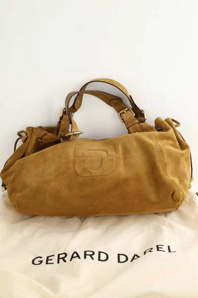 Sac porté épaule Gerard Darel Chiara Camel en Daim