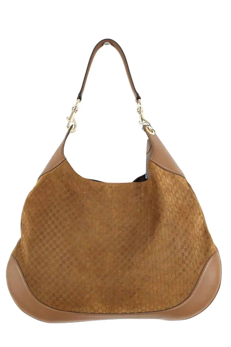 Sac porté épaule Gucci Gucci Brown Micro GG Suede B Large  Camel en Daim - Seconde Main