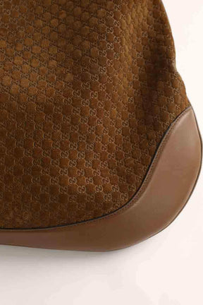 Sac porté épaule Gucci Gucci Brown Micro GG Suede B Large  Camel en Daim