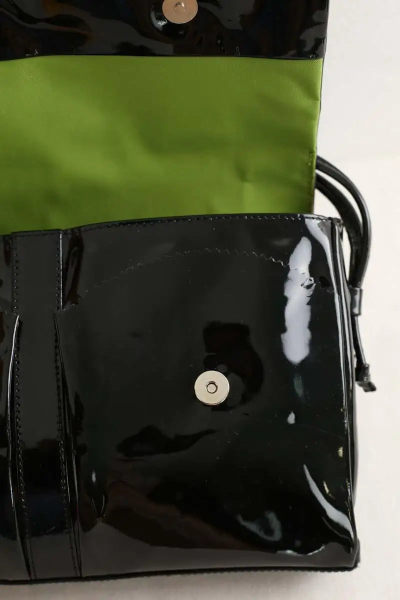 Sac porté épaule Ines de la Fressange Noir en Cuir verni