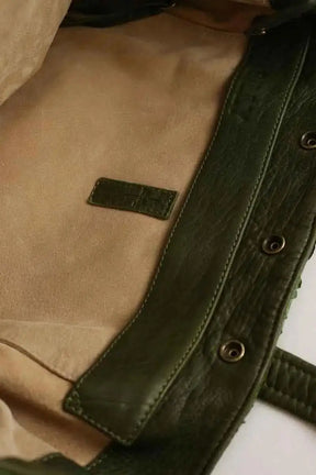 Sac porté épaule Jérôme Dreyfuss Billy Vert en Cuirs exotiques