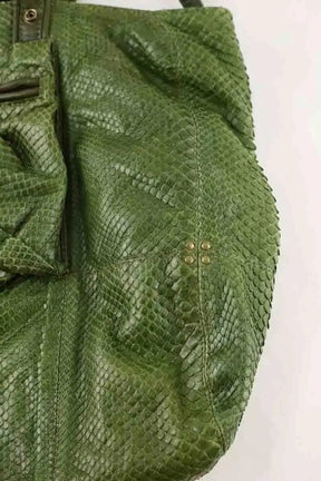 Sac porté épaule Jérôme Dreyfuss Billy Vert en Cuirs exotiques
