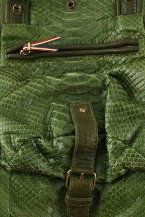 Sac porté épaule Jérôme Dreyfuss Billy Vert en Cuirs exotiques