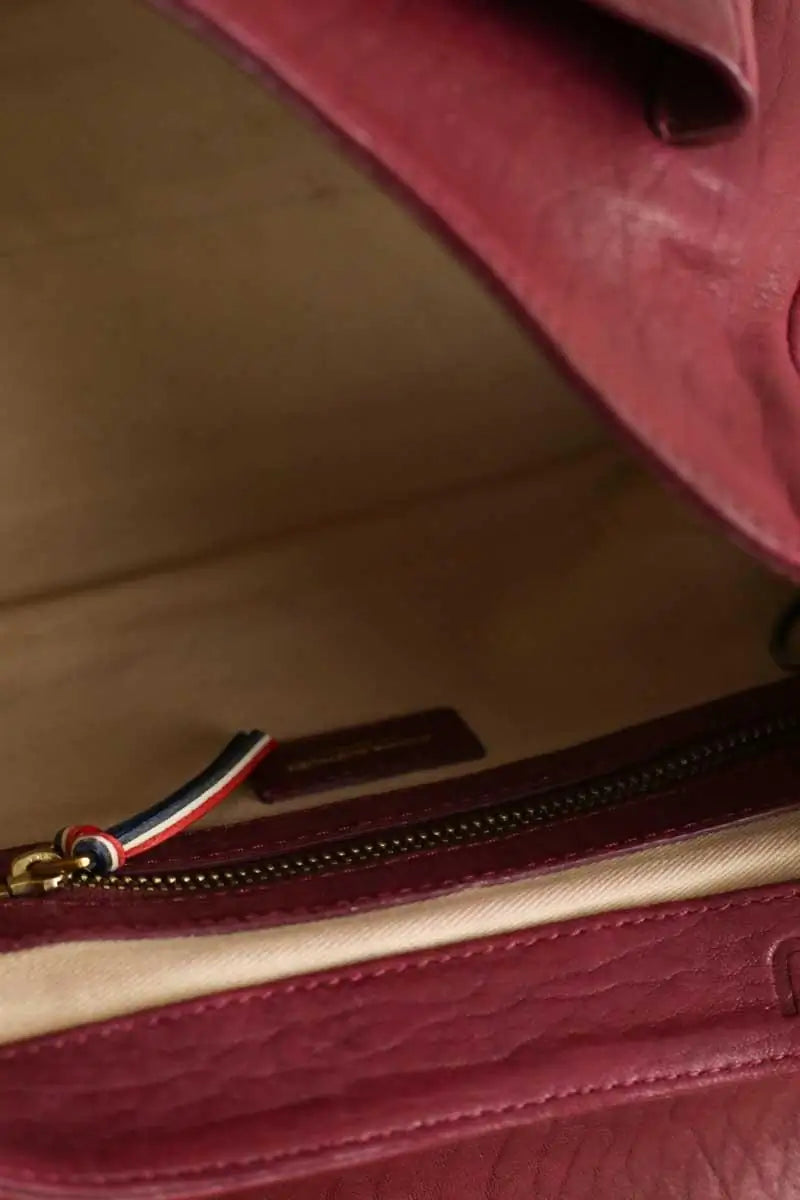 Sac porté épaule Jérôme Dreyfuss Lulu Bordeaux en Cuir