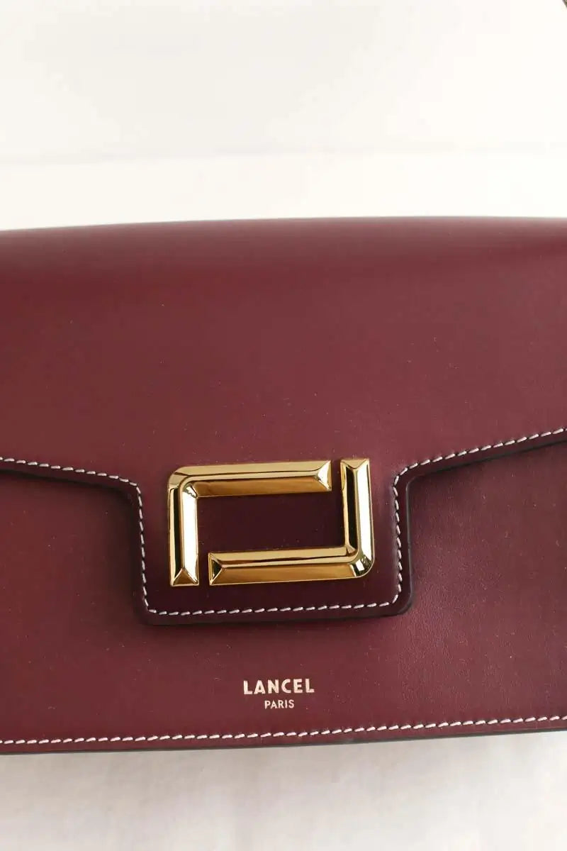 Sac porté épaule Lancel Angele Bordeaux en Cuir