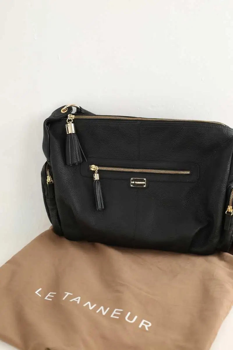 Sac porté épaule Le Tanneur Noir en Cuir