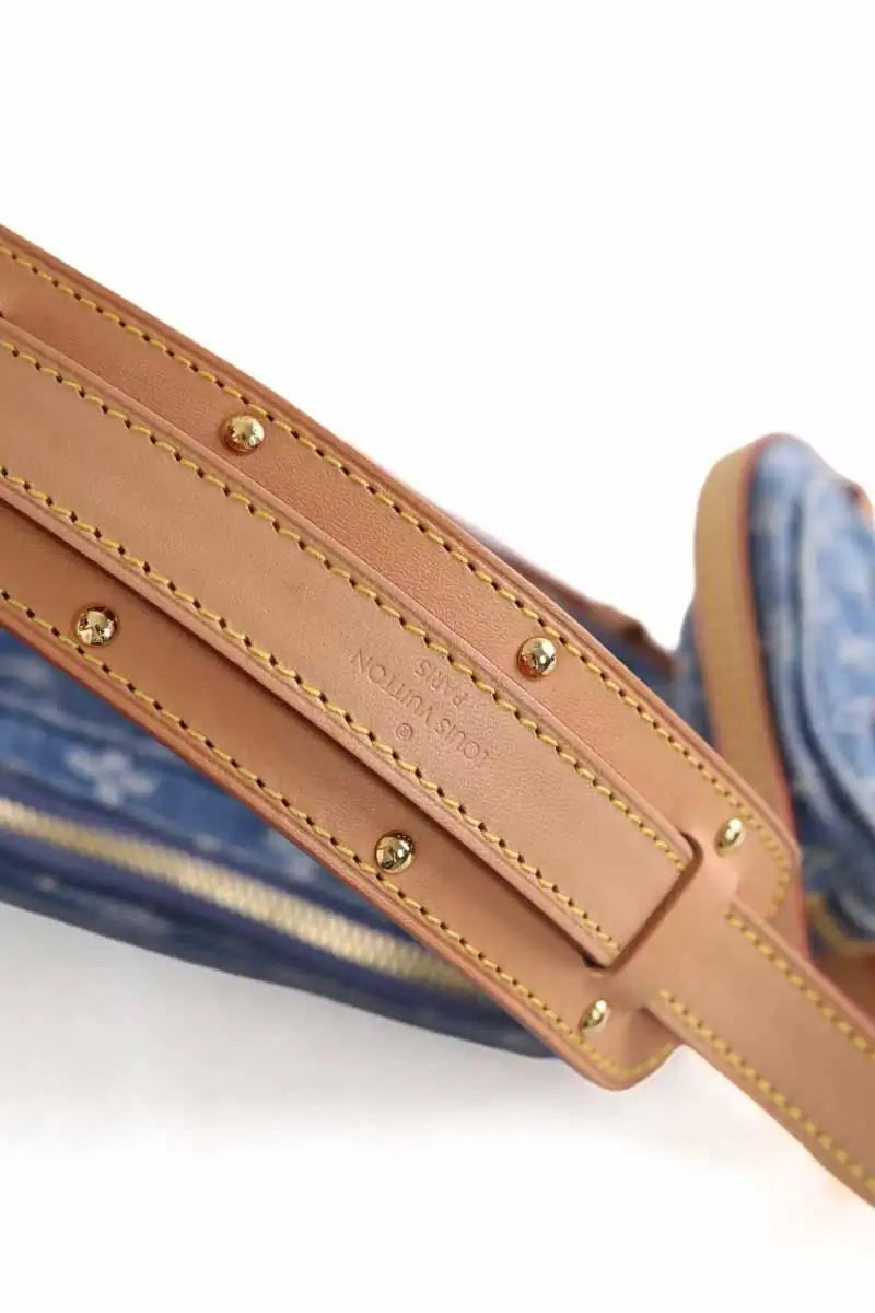 Sac porté épaule Louis Vuitton Croissant MM Bleu en Denim