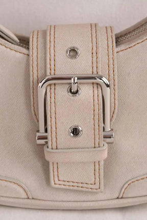 Sac porté épaule OSOI Hobo Brocle Beige en Denim