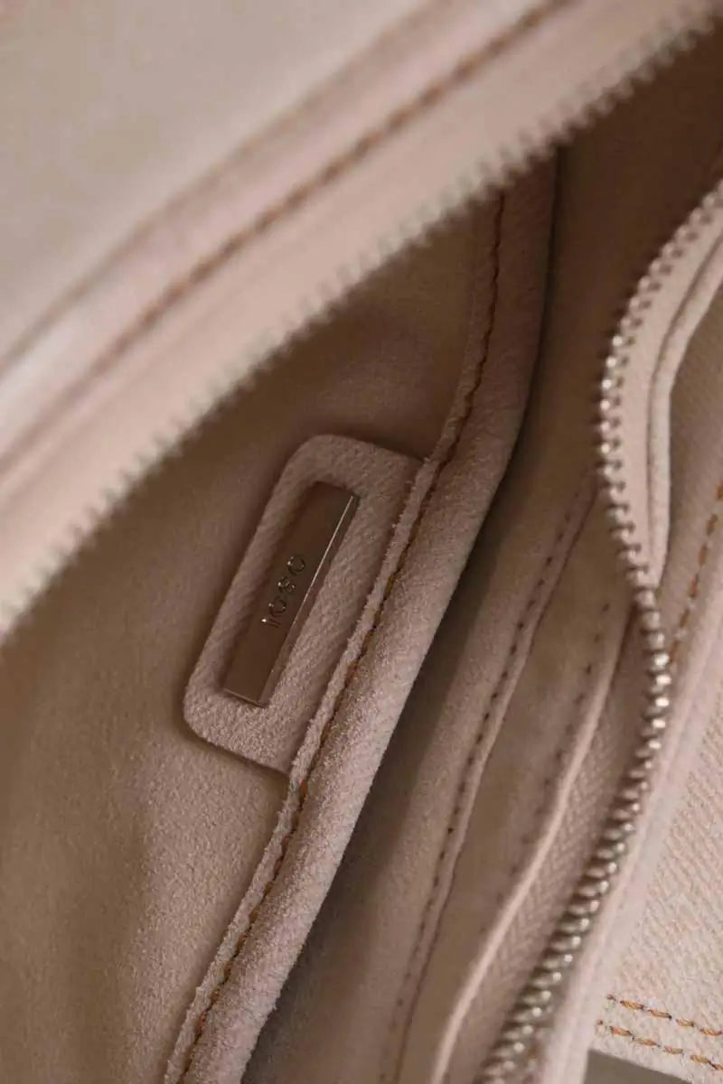 Sac porté épaule OSOI Hobo Brocle Beige en Denim