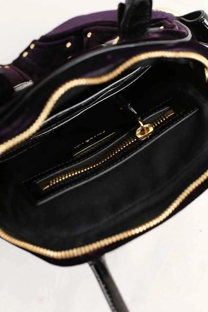 Sac porté épaule Paule Ka Violet en Velours