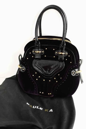 Sac porté épaule Paule Ka Violet en Velours