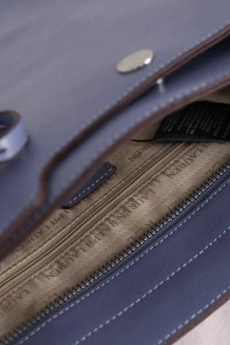 Sac porté épaule Ralph Lauren Bleu en Cuir