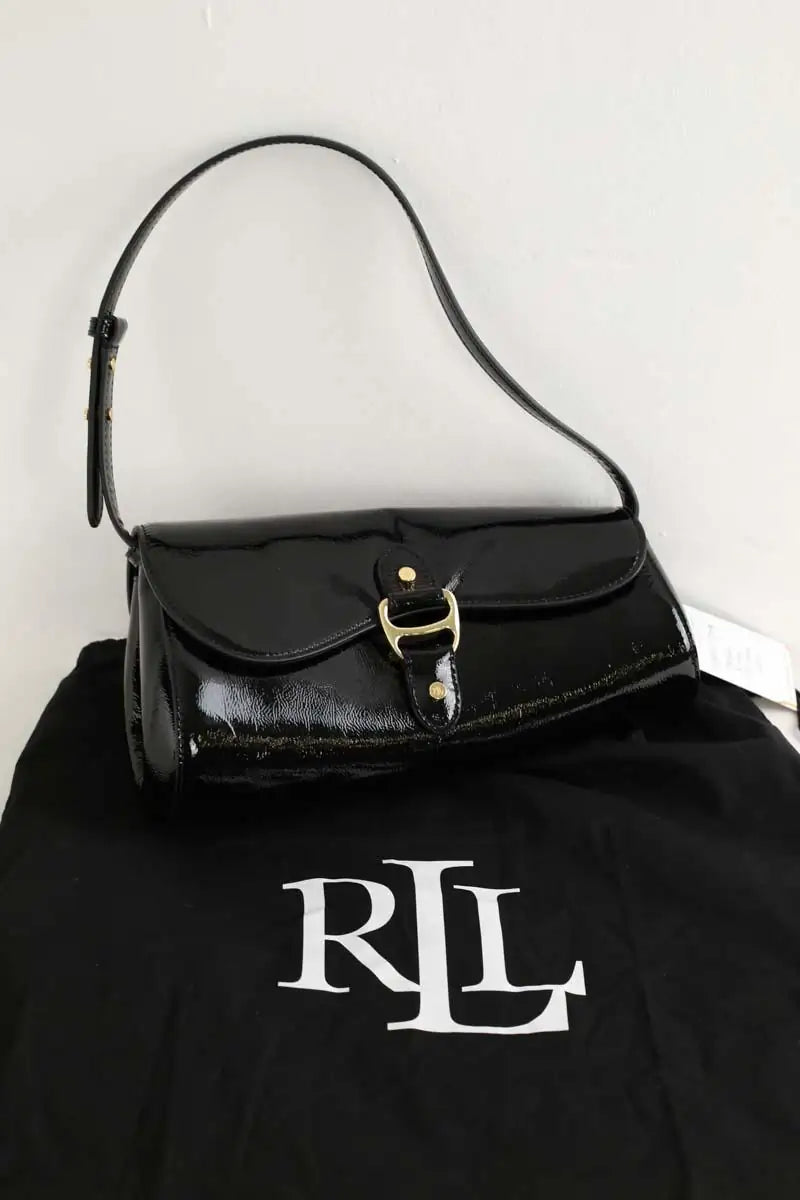 Sac porté épaule Ralph Lauren Tasha Noir en Cuir