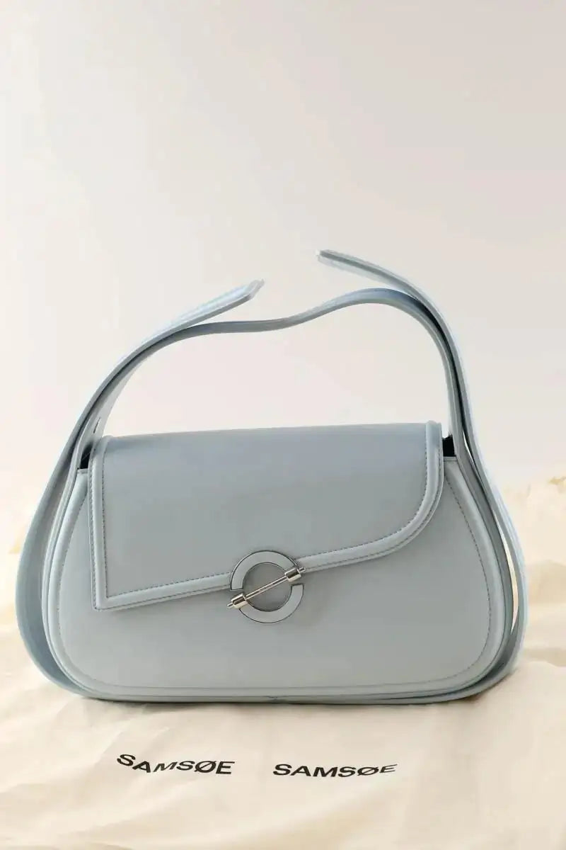 Sac porté épaule Samsoe Samsoe Bleu en Cuir