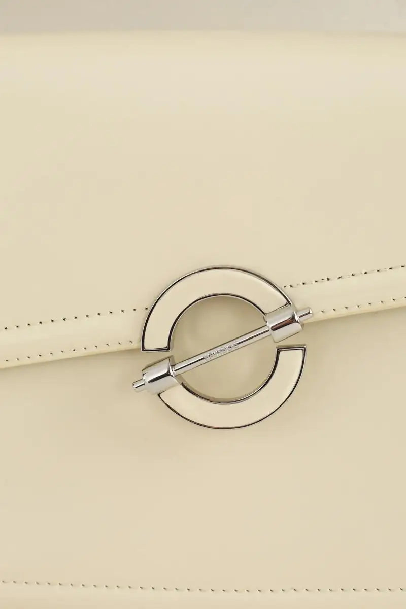 Sac porté épaule Samsoe Samsoe Sahero Ecru en Cuir verni