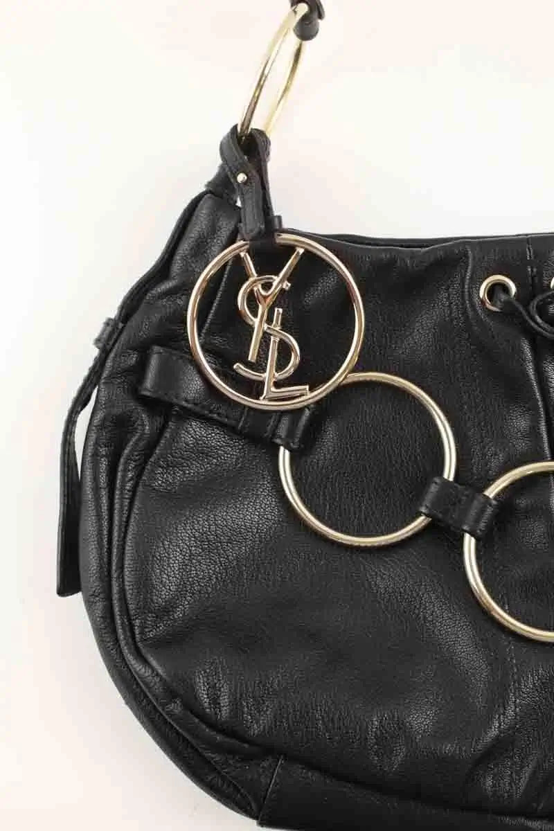 Sac porté épaule Yves Saint Laurent saharienne Noir en Cuir