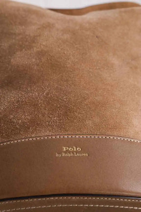 Sac seau Ralph Lauren Bellport bucket bag Camel en Daim