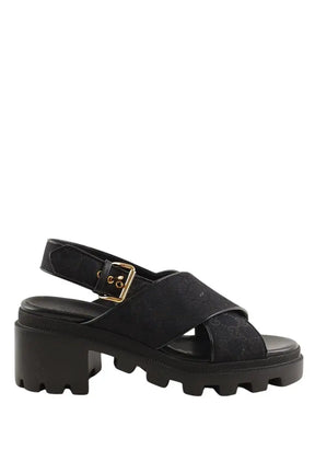 Sandales à talons Gucci Spartiates Noir en Tissu, taille 41 - Seconde Main