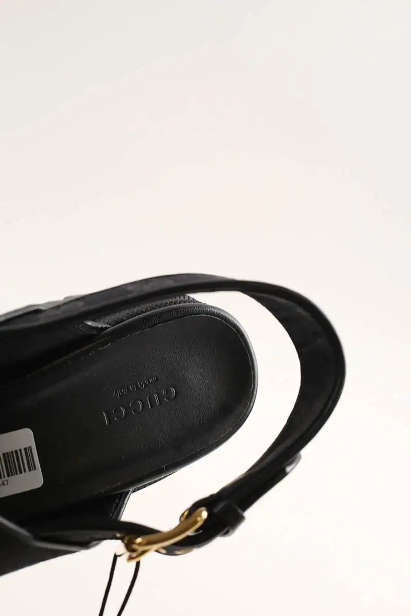 Sandales à talons Gucci Spartiates Noir en Tissu