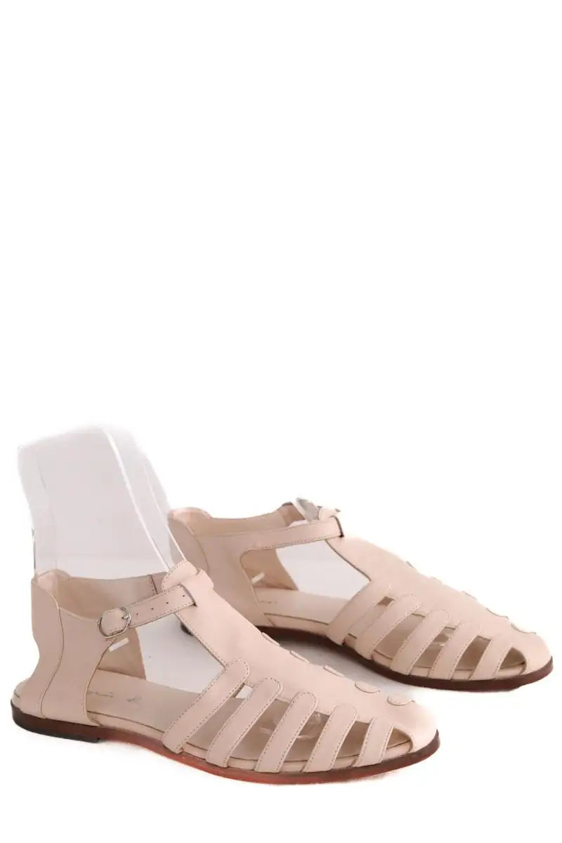 Sandales Agnès B. Rose en Cuir