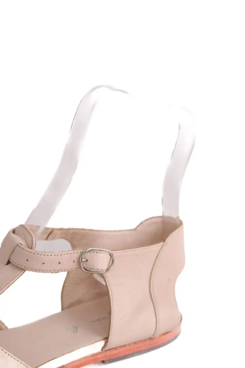 Sandales Agnès B. Rose en Cuir