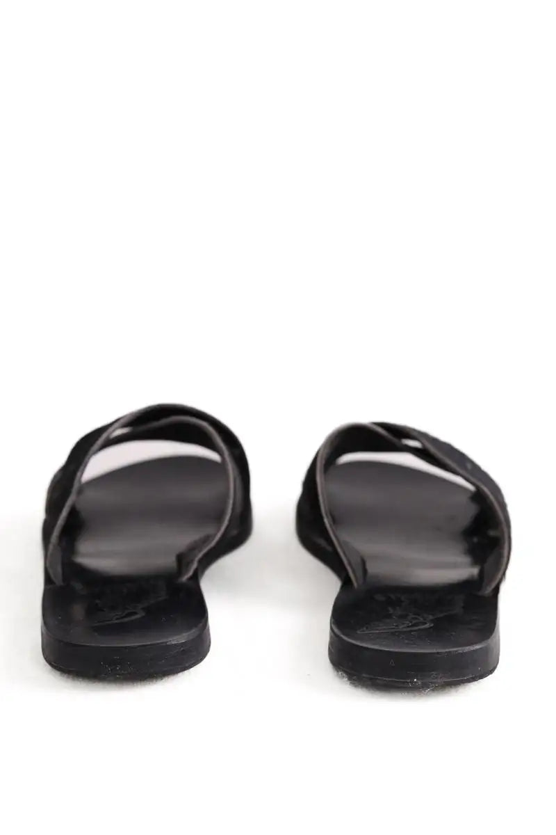 Sandales Ancient Greek Sandals Noir en Fourrure