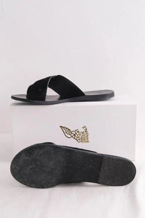 Sandales Ancient Greek Sandals Noir en Fourrure