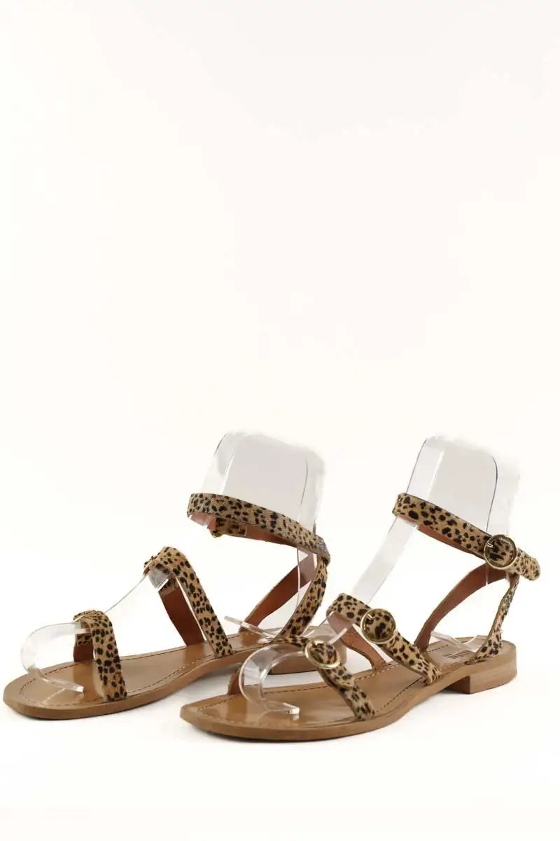Sandales Balzac Beige en Cuir