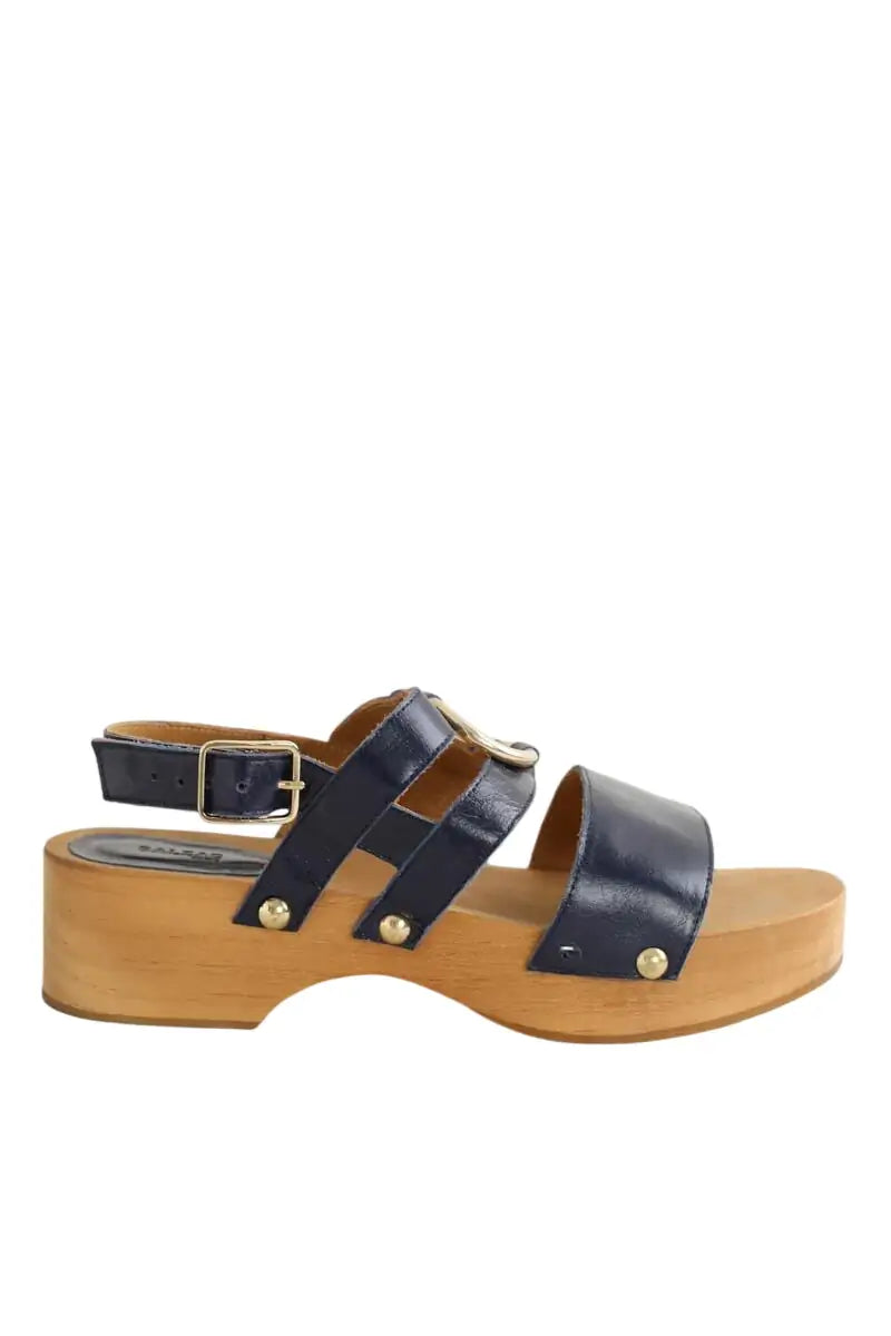 Sandales Balzac Lysia Bleu en Cuir, taille 37 - Seconde Main