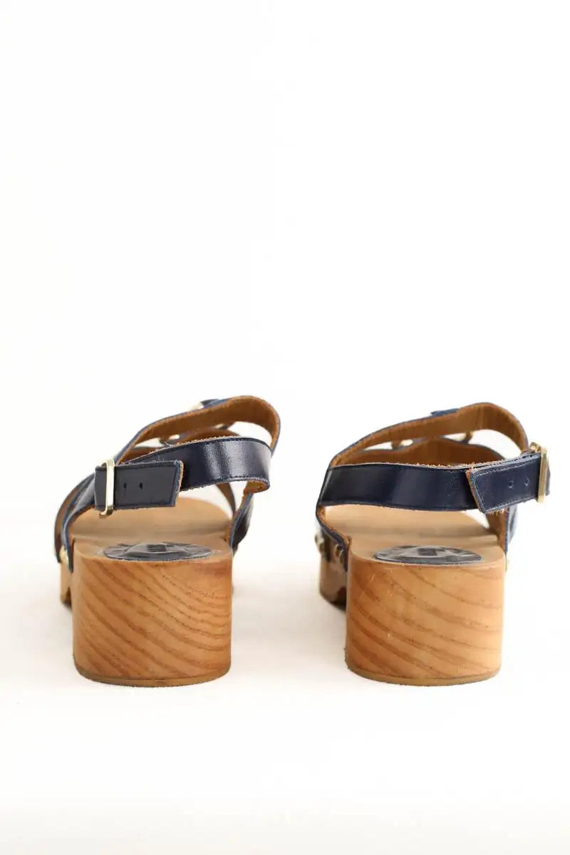 Sandales Balzac Lysia Bleu en Cuir