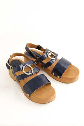 Sandales Balzac Lysia Bleu en Cuir