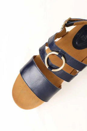 Sandales Balzac Lysia Bleu en Cuir