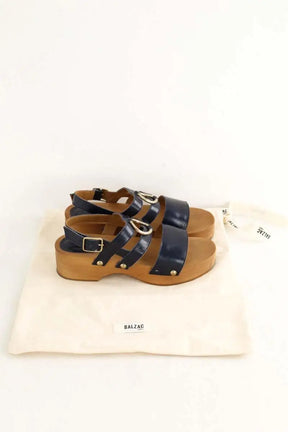 Sandales Balzac Lysia Bleu en Cuir