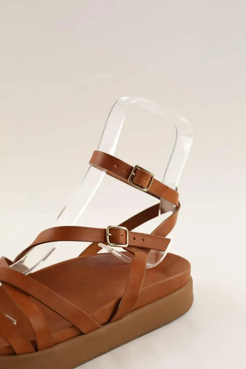 Sandales Ba&Sh Camel en Cuir