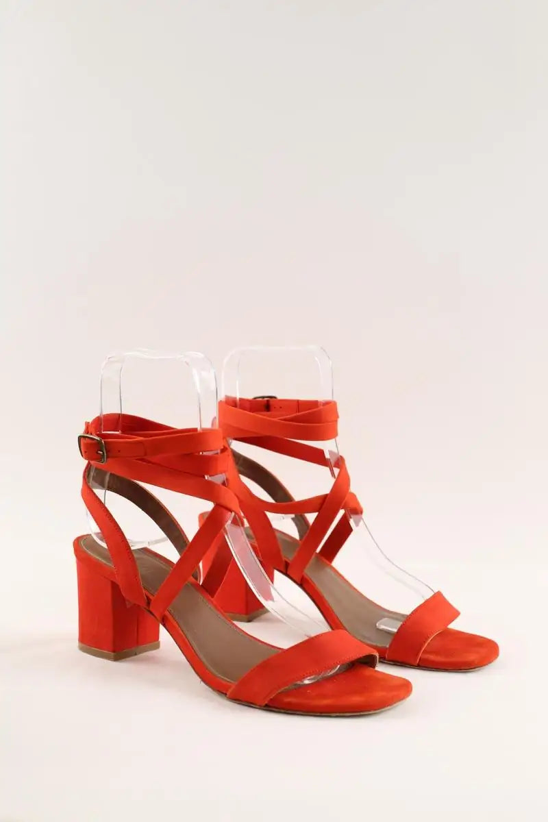 Sandales Ba&Sh Rouge en Cuir
