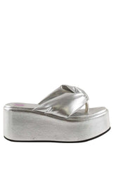 Sandales Bettina Vermillon Argent en Cuir, taille 37 - Seconde Main