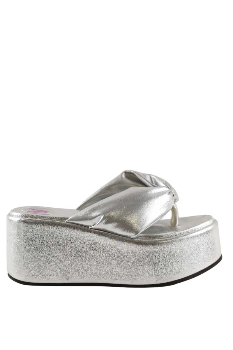 Sandales Bettina Vermillon Argent en Cuir, taille 37 - Seconde Main