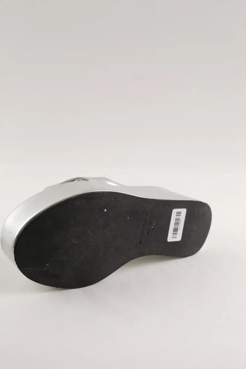 Sandales Bettina Vermillon Argent en Cuir