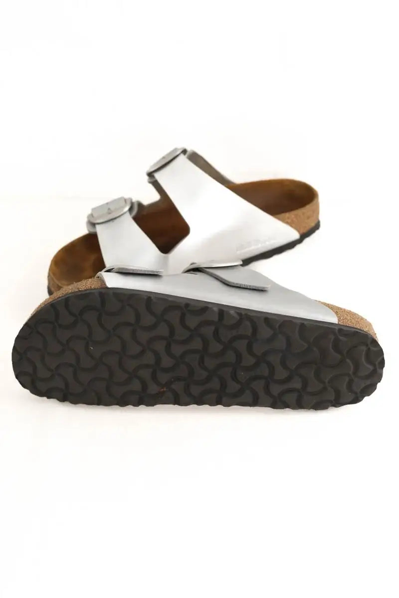 Sandales Birkenstock Argent en Cuir