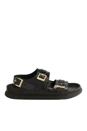 Sandales Birkenstock Noir en Cuir, taille 38 - Seconde Main