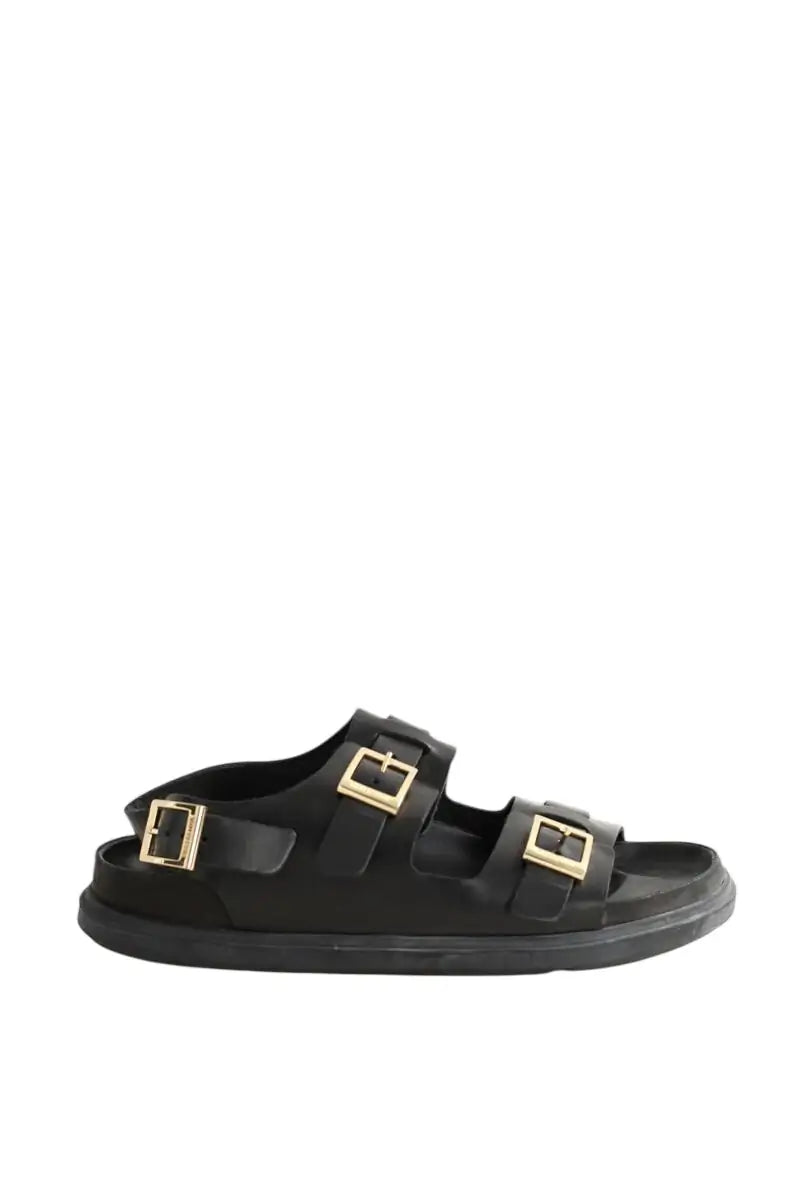 Sandales Birkenstock Noir en Cuir, taille 40 - Seconde Main