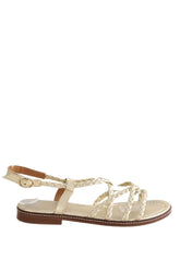 Sandales bobbies Doré en Cuir, taille 39 - Seconde Main