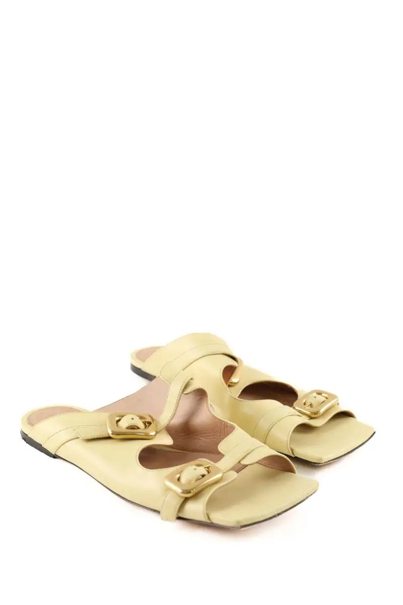 Sandales Bottega Veneta Jaune en Cuir