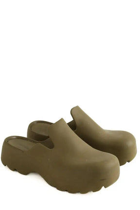Sandales Bottega Veneta Kaki en Tissu