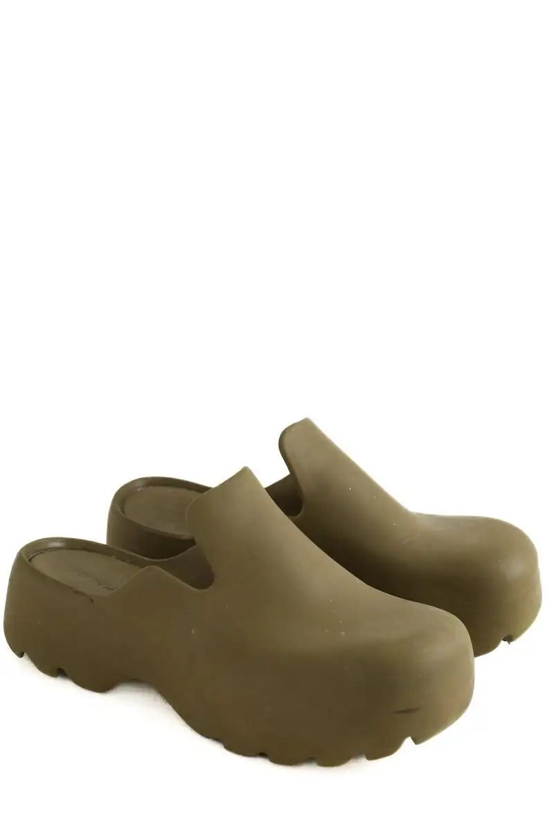 Sandales Bottega Veneta Kaki en Tissu