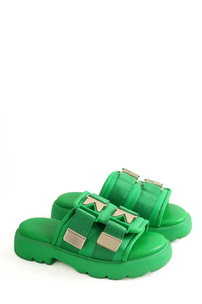 Sandales Bottega Veneta Vert en Tissu